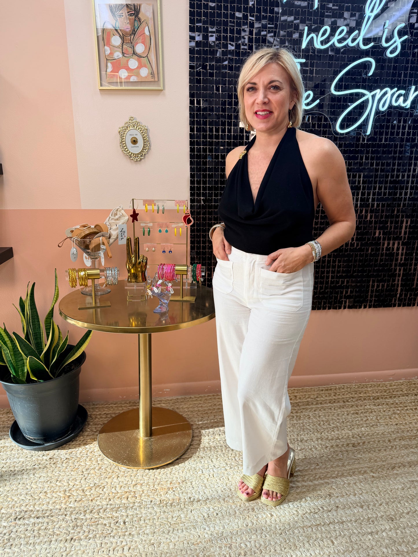 Watch Her Next Move Twist Halter Top - The Spark Boutique