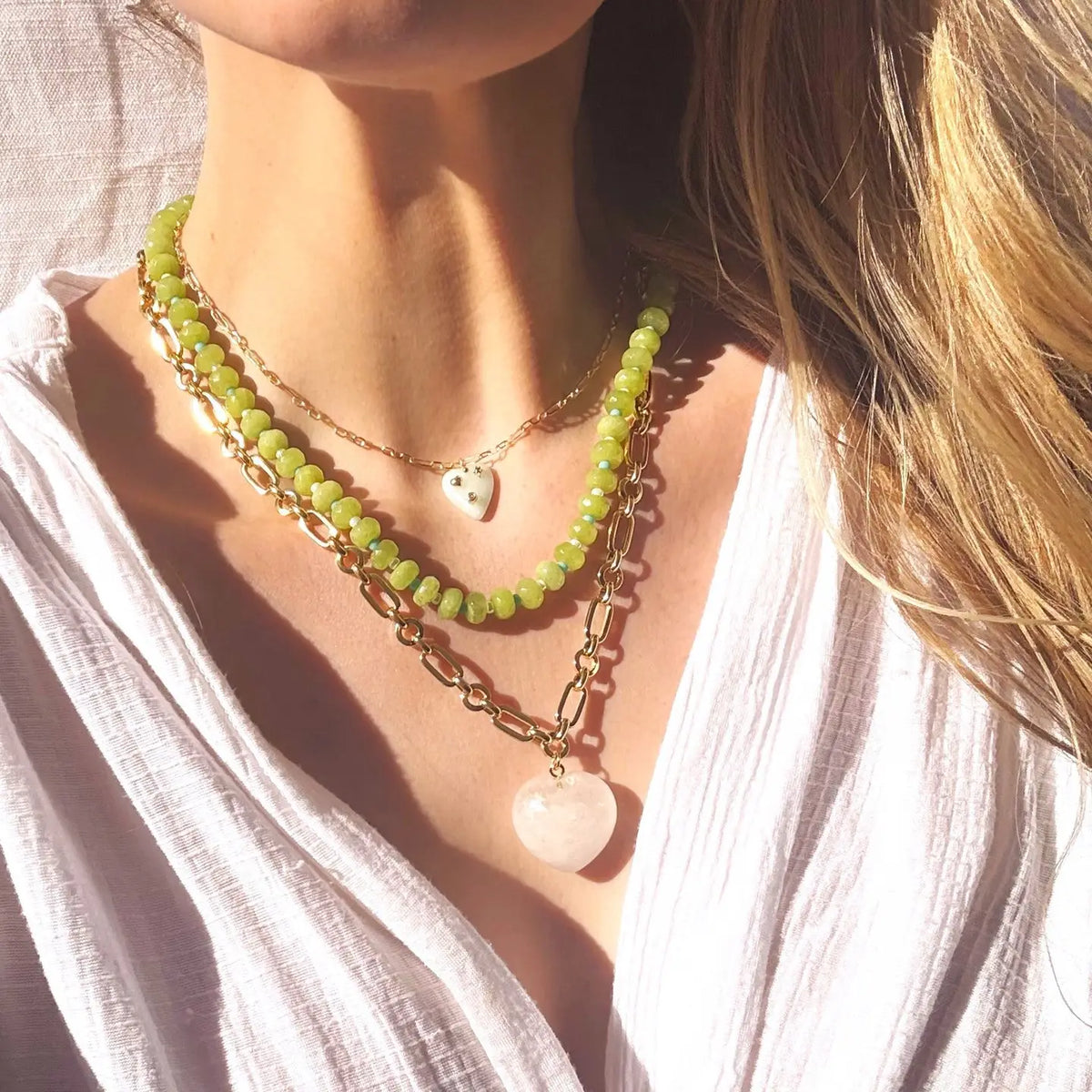Isla Stone Candy Beaded Necklace - The Spark Boutique Colorful beaded necklace 16 inch length with extender on a model