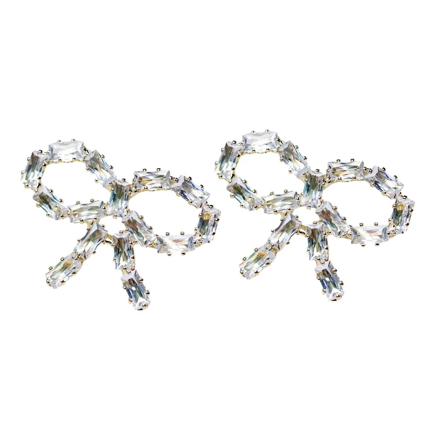 Sparkling Diamond Mini Bow Earrings - The Spark Boutique