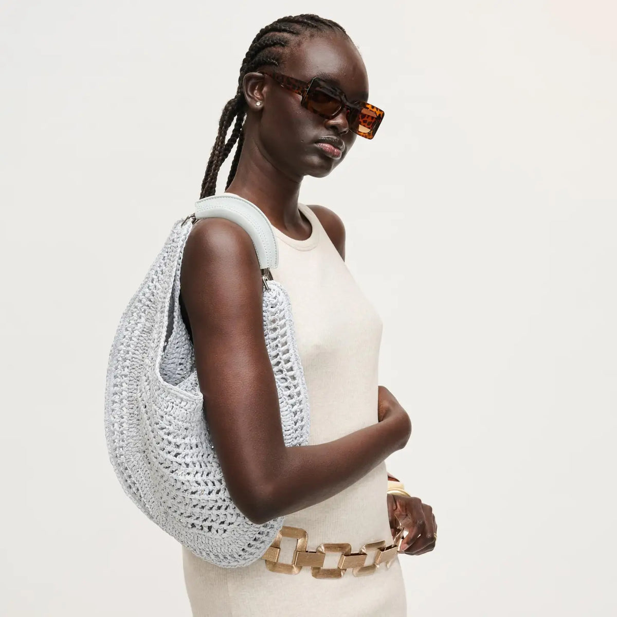 Golden Hour Crochet Hobo Bag