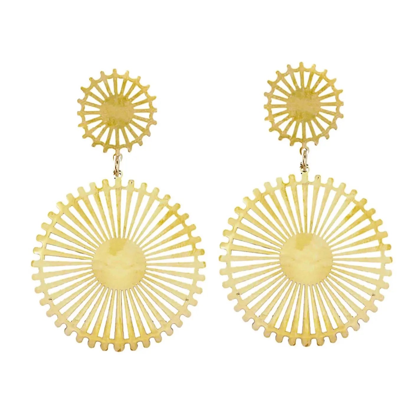 Gold Pinwheel Statement Earrings