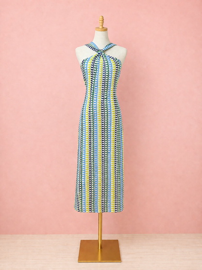 The Coastal Current Knit Halter Dress - The Spark Boutique