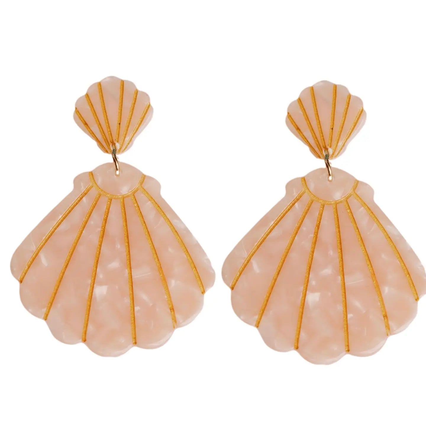 Pink Tortoise Shell Statement Earrings