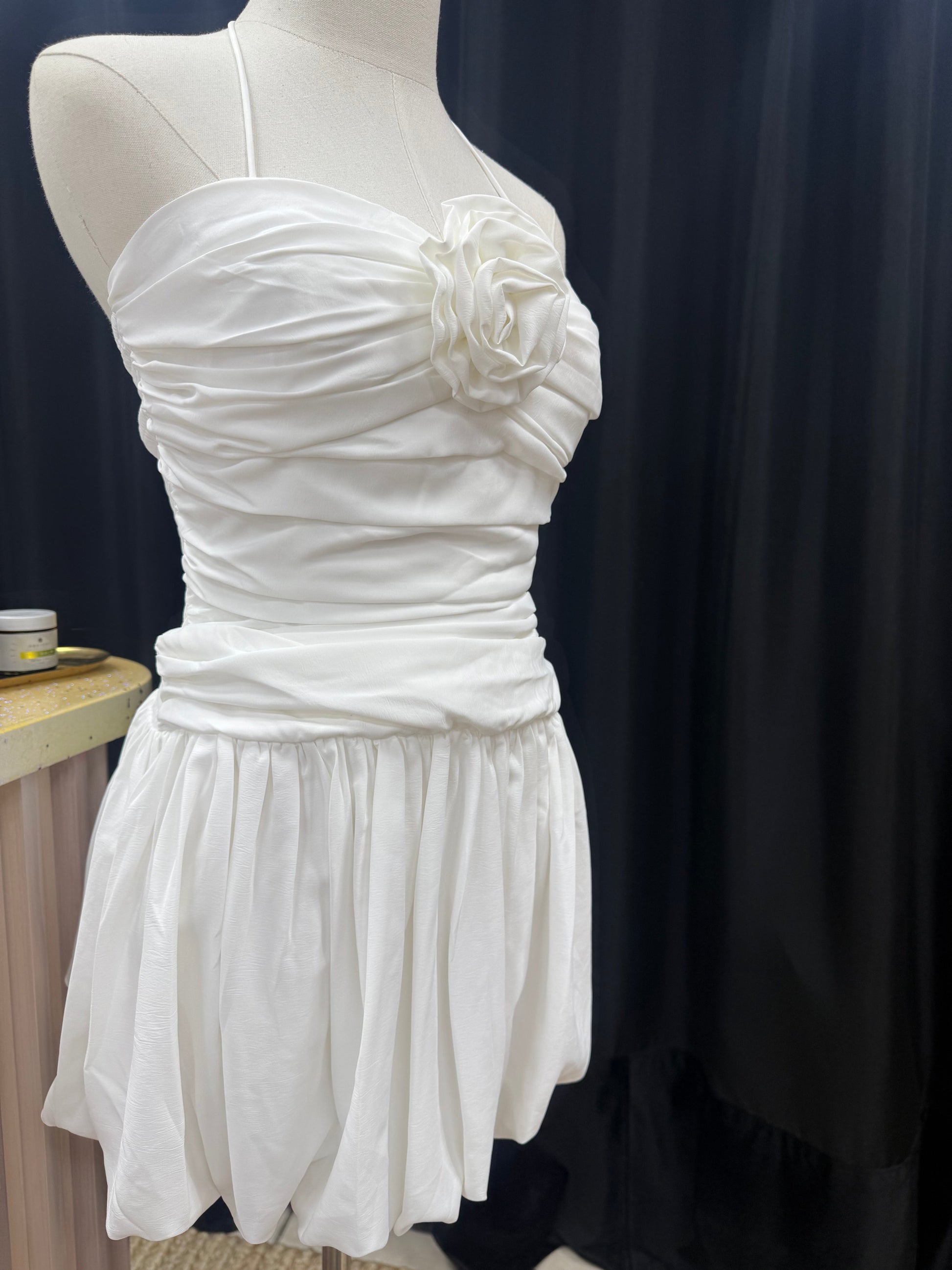 Melissa Mini Dress with Rose Applique Lucy Paris