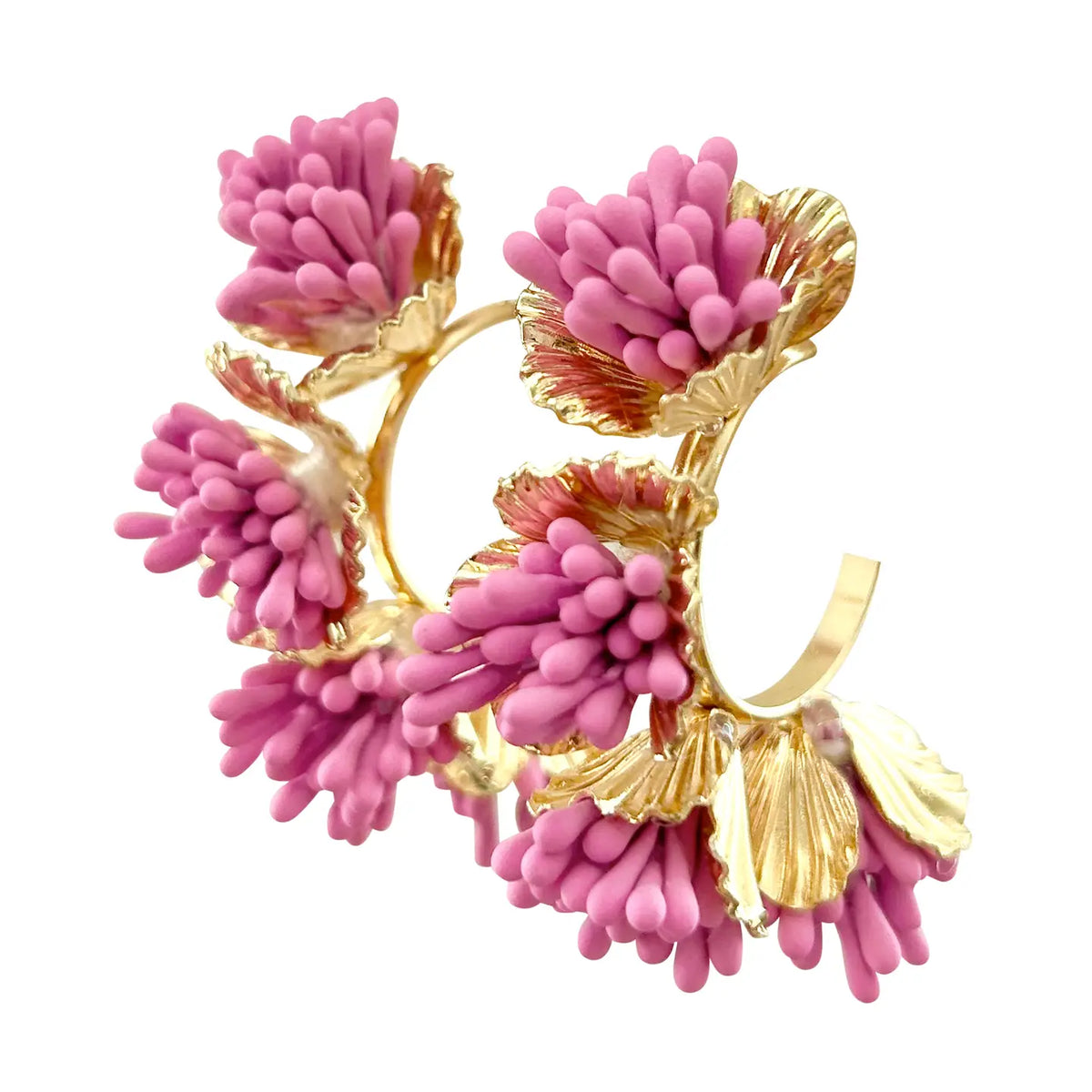 Floral Hoop Statement Earrings - The Spark Boutique