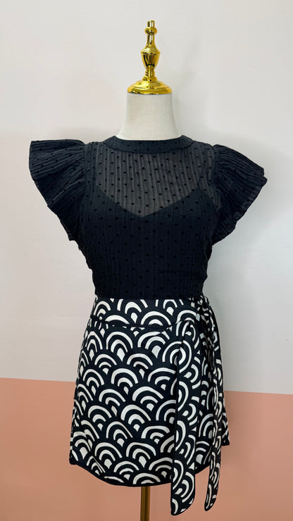 Talia Midnight Top - The Spark Boutique Ophelia organza heart top with delicate ruffle details and romantic silhouette. 