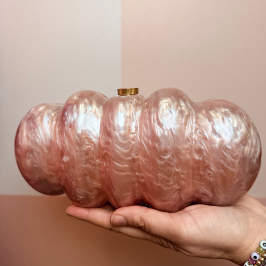 Alice Cloud Marble Clutch - Beige