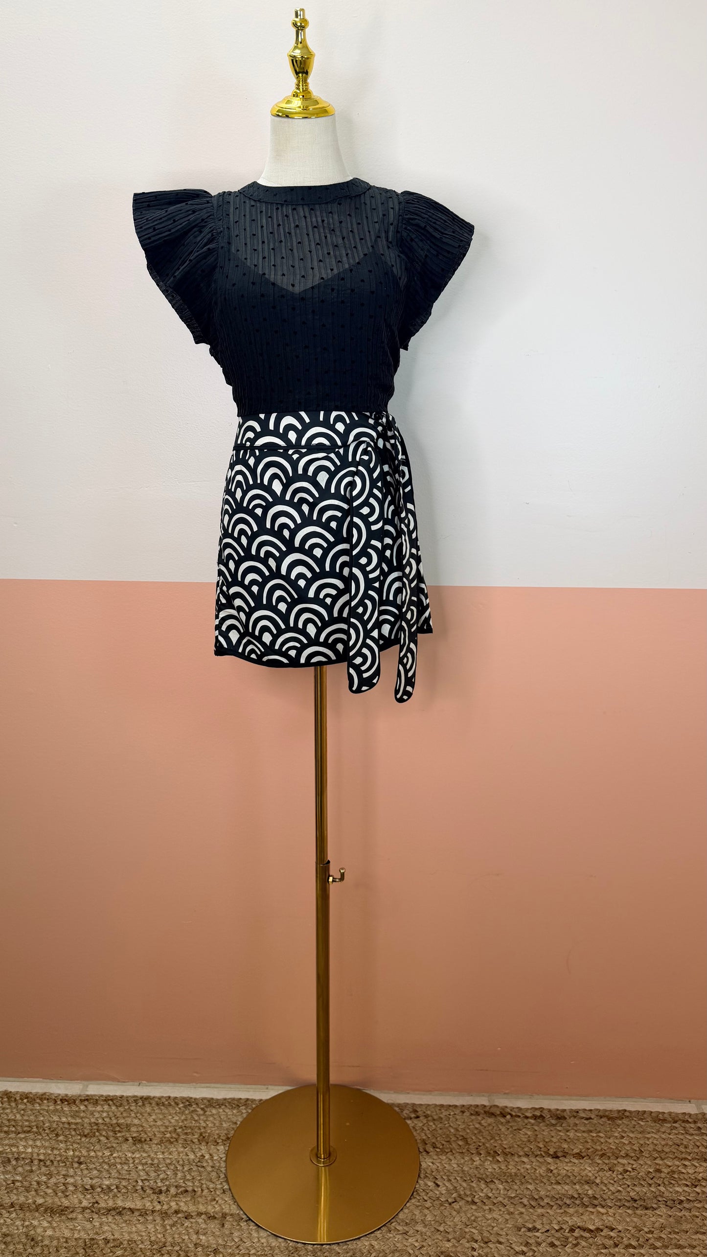 Talia Midnight Top - The Spark Boutique Delicate organza fabric detail on Ophelia heart ruffle top