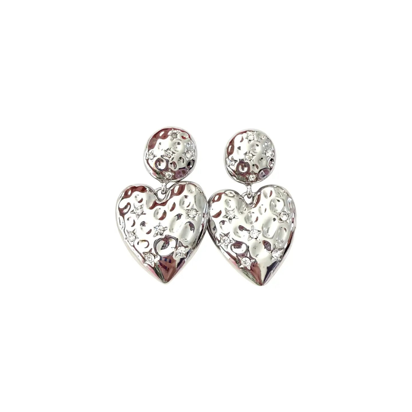 Hammered Heart Earrings - The Spark Boutique