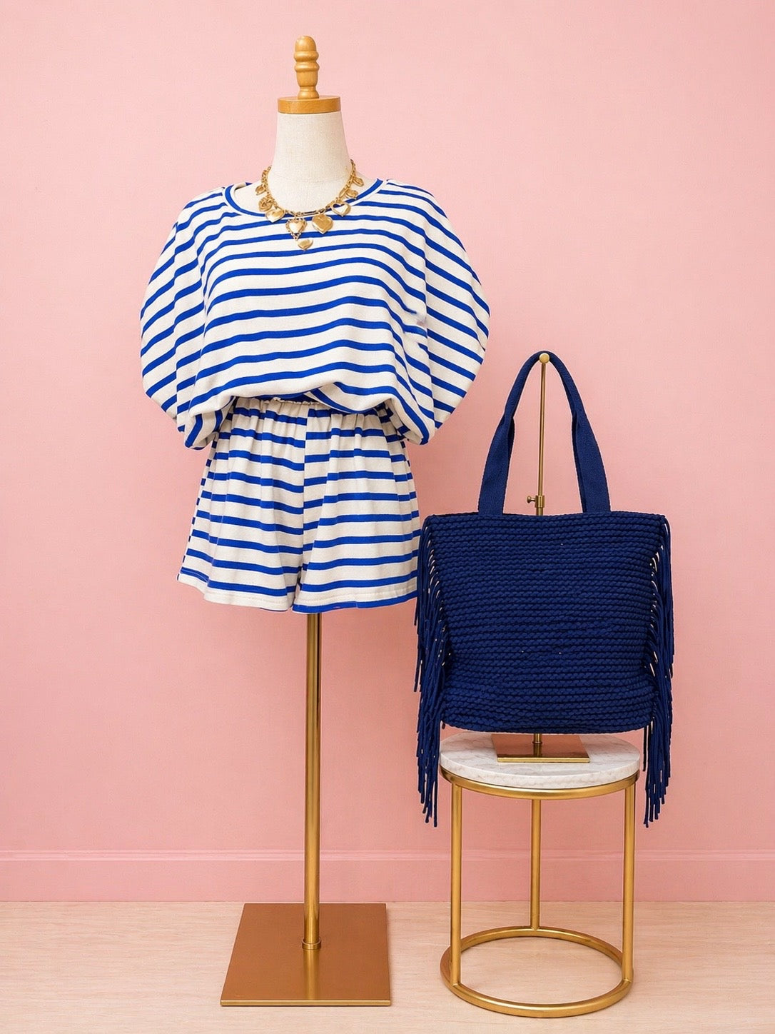 Easy Living Striped Top & Short Set - The Spark Boutique
