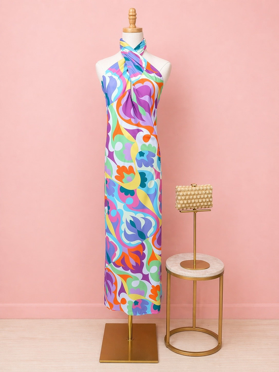 Cami Multicolored Long Dress - The Spark Boutique