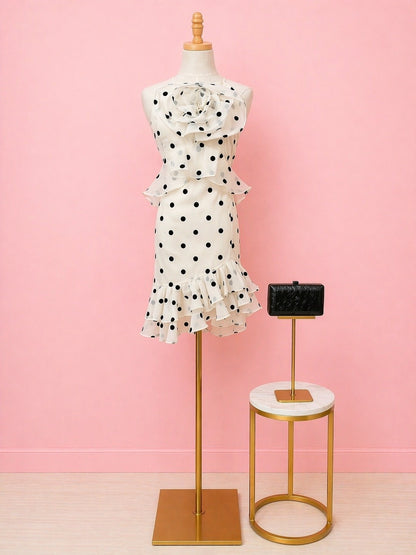 Sweet Spot Polka Dot Mini Ruffle Dress - The Spark Boutique