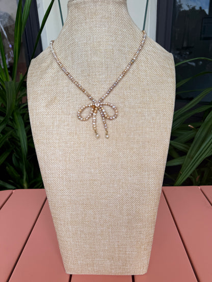 Bow Beaded Necklace Suzy T Designs