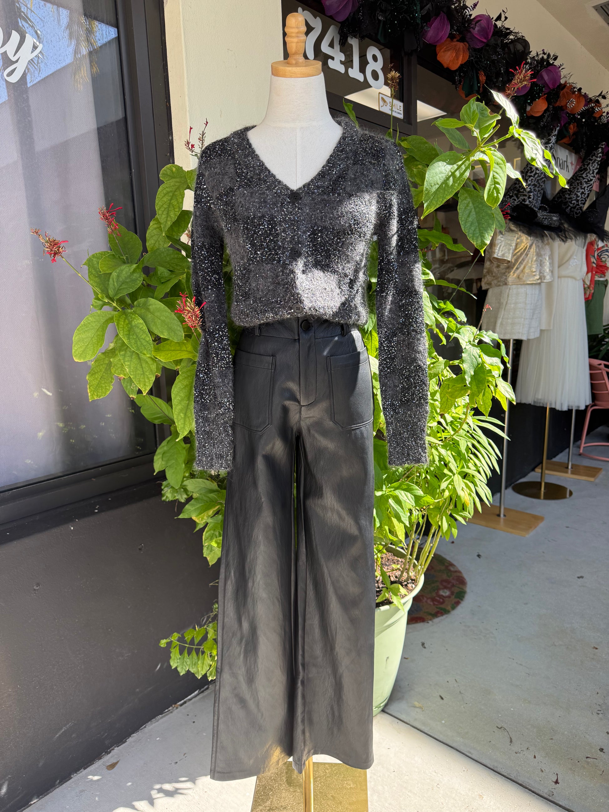 Geneveve Faux Leather Pant - The Spark Boutique