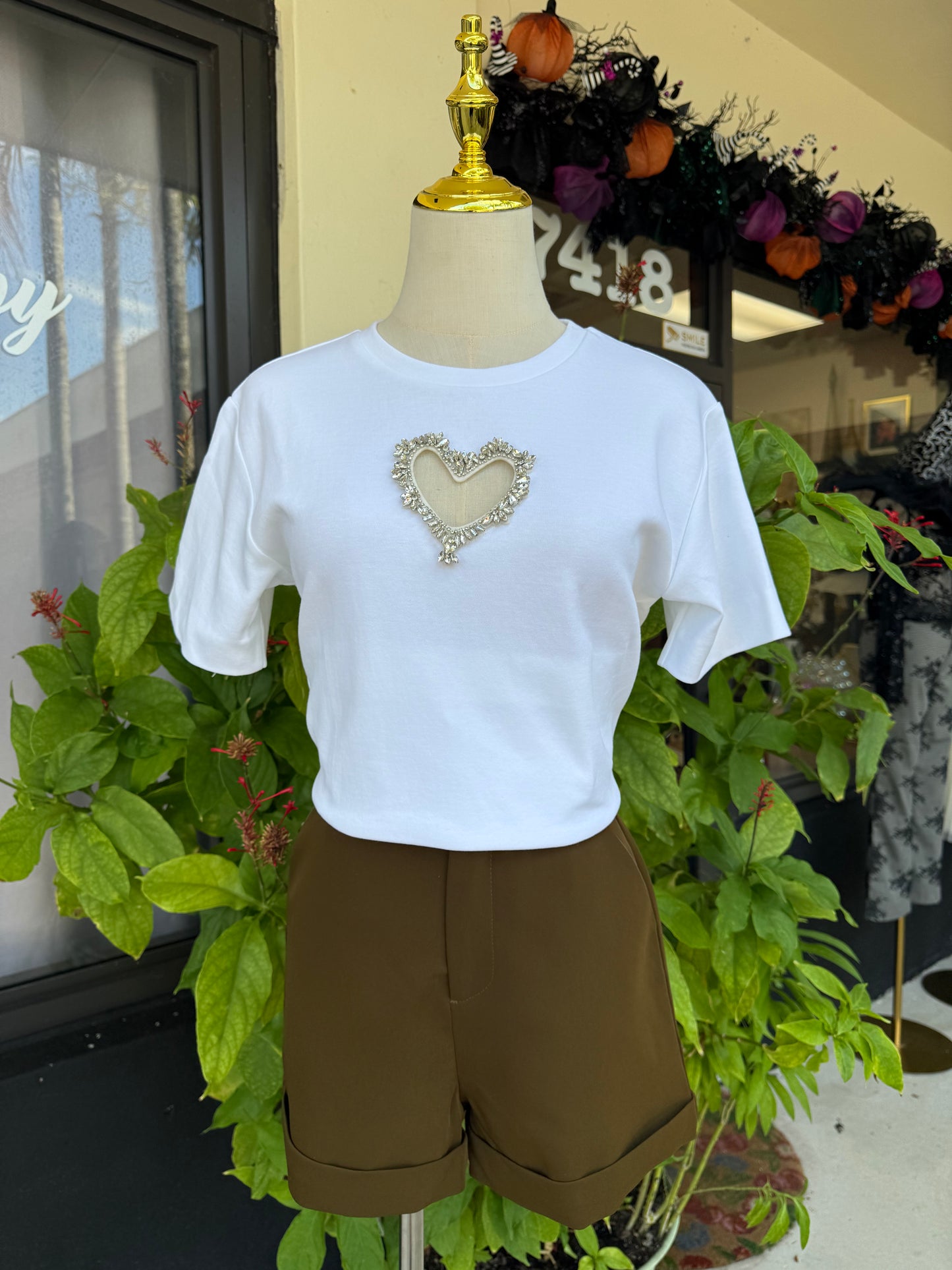 Regina Cutout Studded Heart - The Spark Boutique
