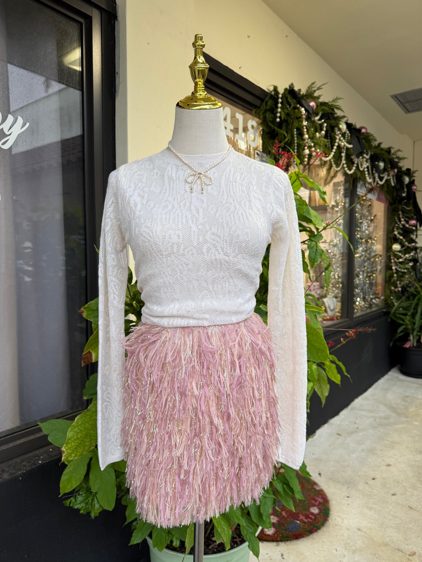 Petra Pink Feather Skirt - The Spark Boutique
