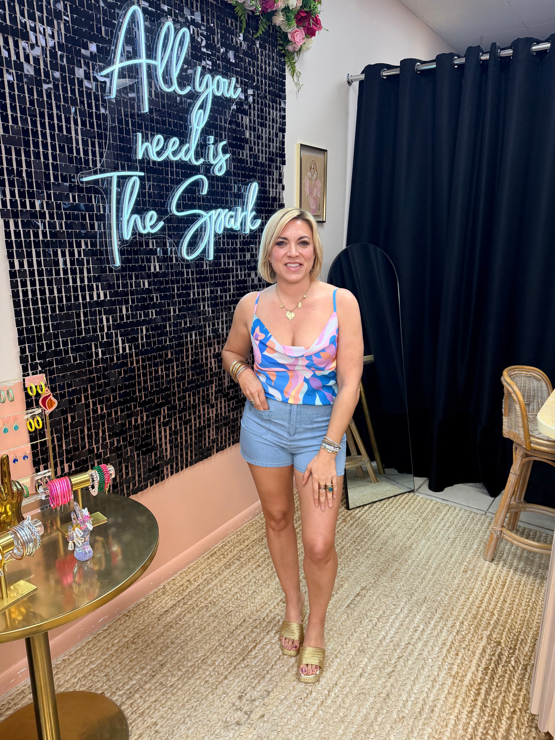 Sunset Swirl Statement Cow-Neck Tank - The Spark Boutique