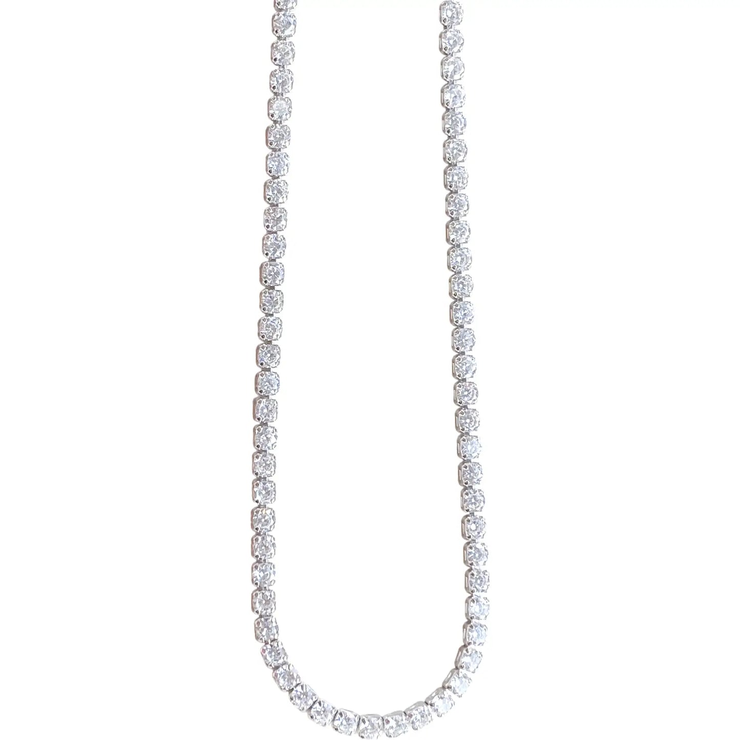 Diamond necklace on a white background