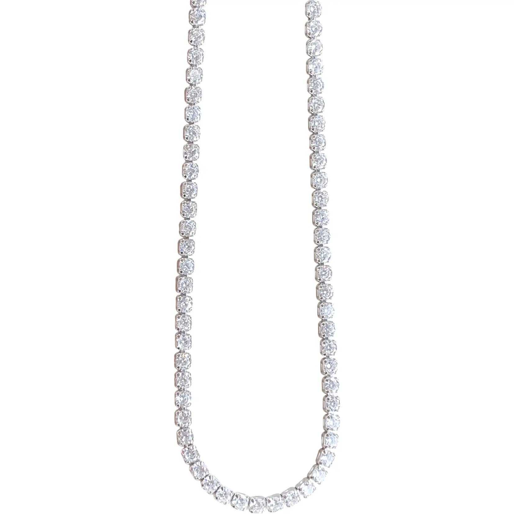 Diamond necklace on a white background
