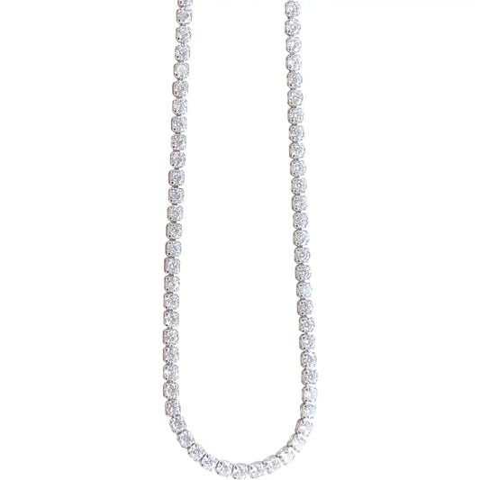 Diamond necklace on a white background