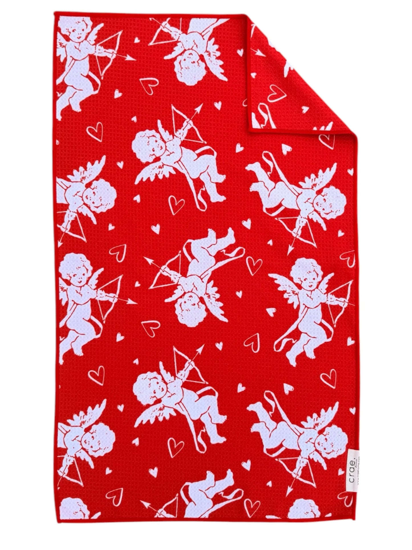 hand kitchen towel
double sided printed graphics
Cupid with Hearts design
Dry quick hand towels
