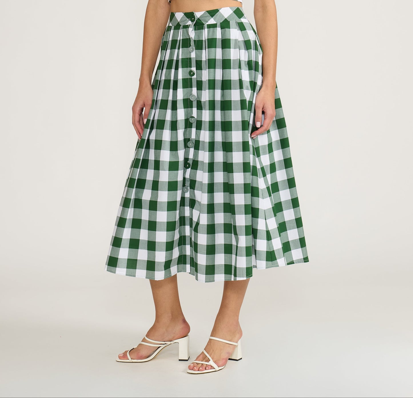 The Way He Looked At Me Gingham Maxi Skirt - The Spark Boutique