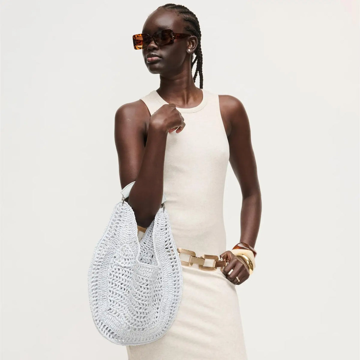 Golden Hour Crochet Hobo Bag
