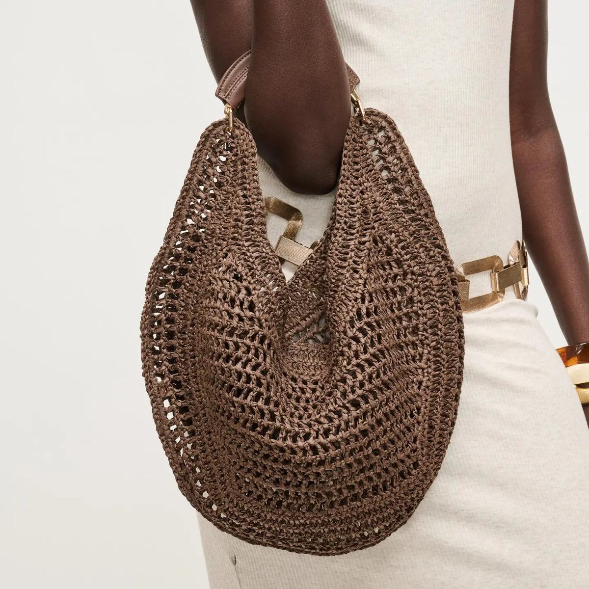 Golden Hour Crochet Hobo Bag