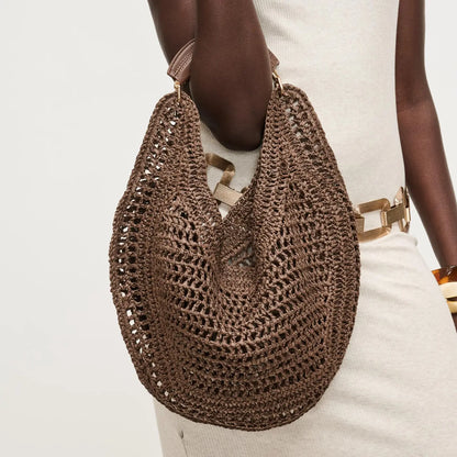 Golden Hour Crochet Hobo Bag