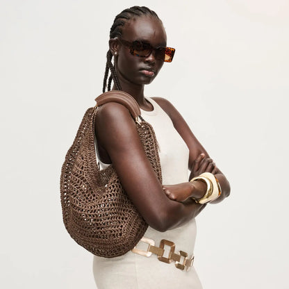 Golden Hour Crochet Hobo Bag