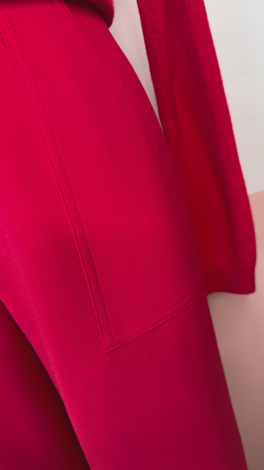 Cassie Heart Button Cardigan - The Spark Boutique Diara high-waisted ruby red wide leg pants with elegant drape